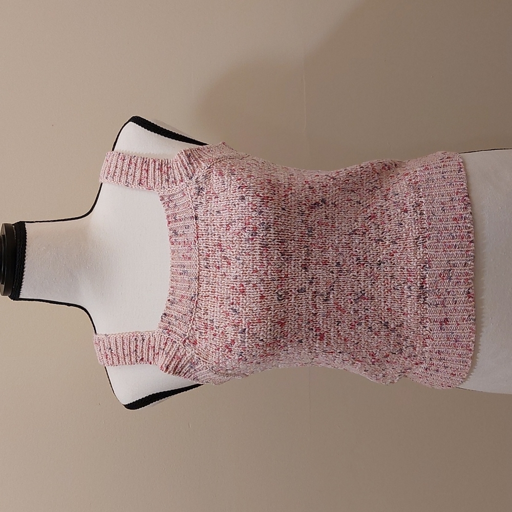 LOFT Pink Speckled Crop Tank Top XS NWOT